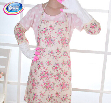 清潔美 時(shí)尚碎花家務(wù)防水防污圍裙清潔圍裙 廠家直銷