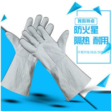 加長全二層牛皮電焊手套焊工耐溫手套勞保防護手套