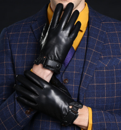 真羊皮觸屏手套男士冬季開車保暖加絨韓版商務(wù)定做一級皮勞保手套