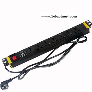 機(jī)柜插座PDU電源7位10A通用防雷插排機(jī)柜插排工業(yè)插座