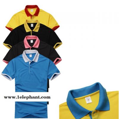 男女T恤團隊服 POLO衫工作服 純色翻領DIY定制 廣告衫文化衫定做